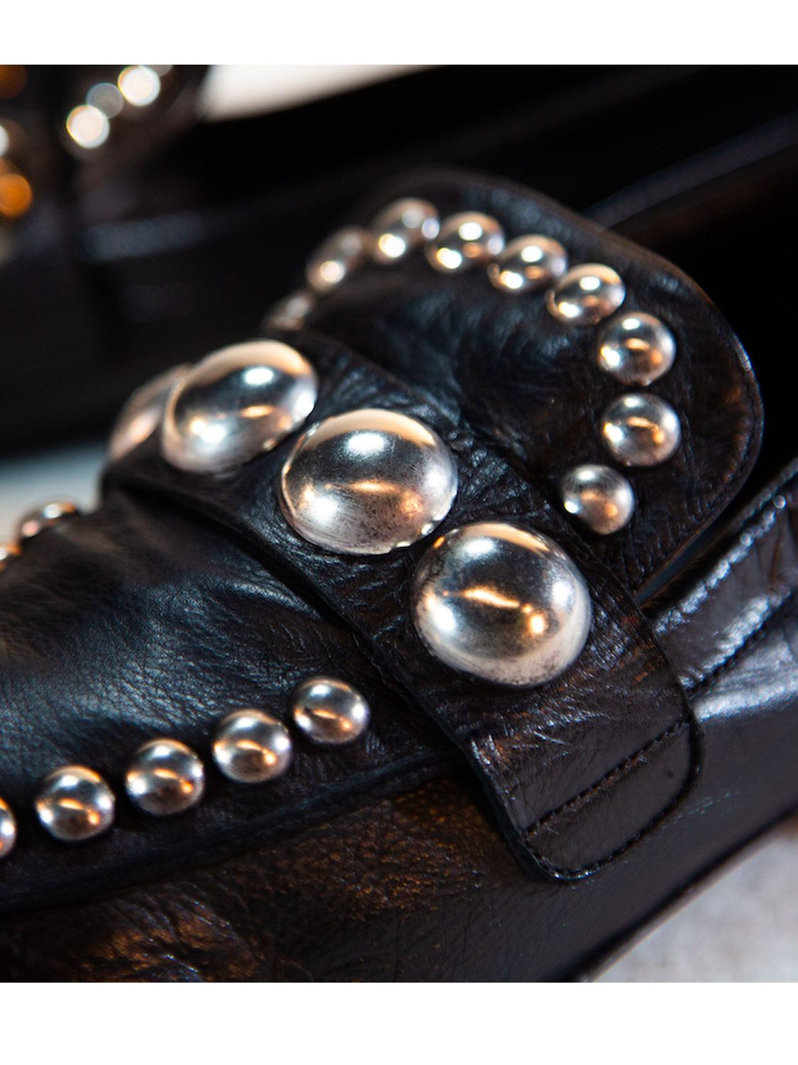 Black studded loafer