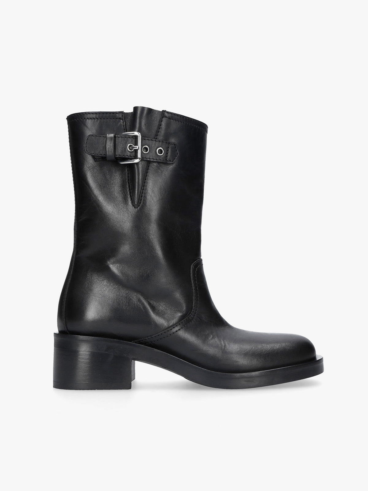 Black Leather Ankle Boot