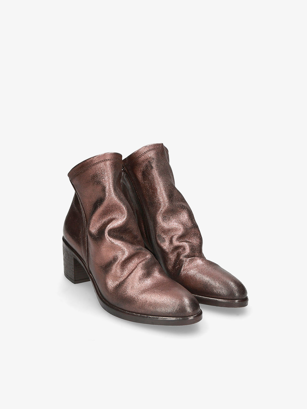 Strategia Shoes Stivaletto in Pelle Laminata Bronzo