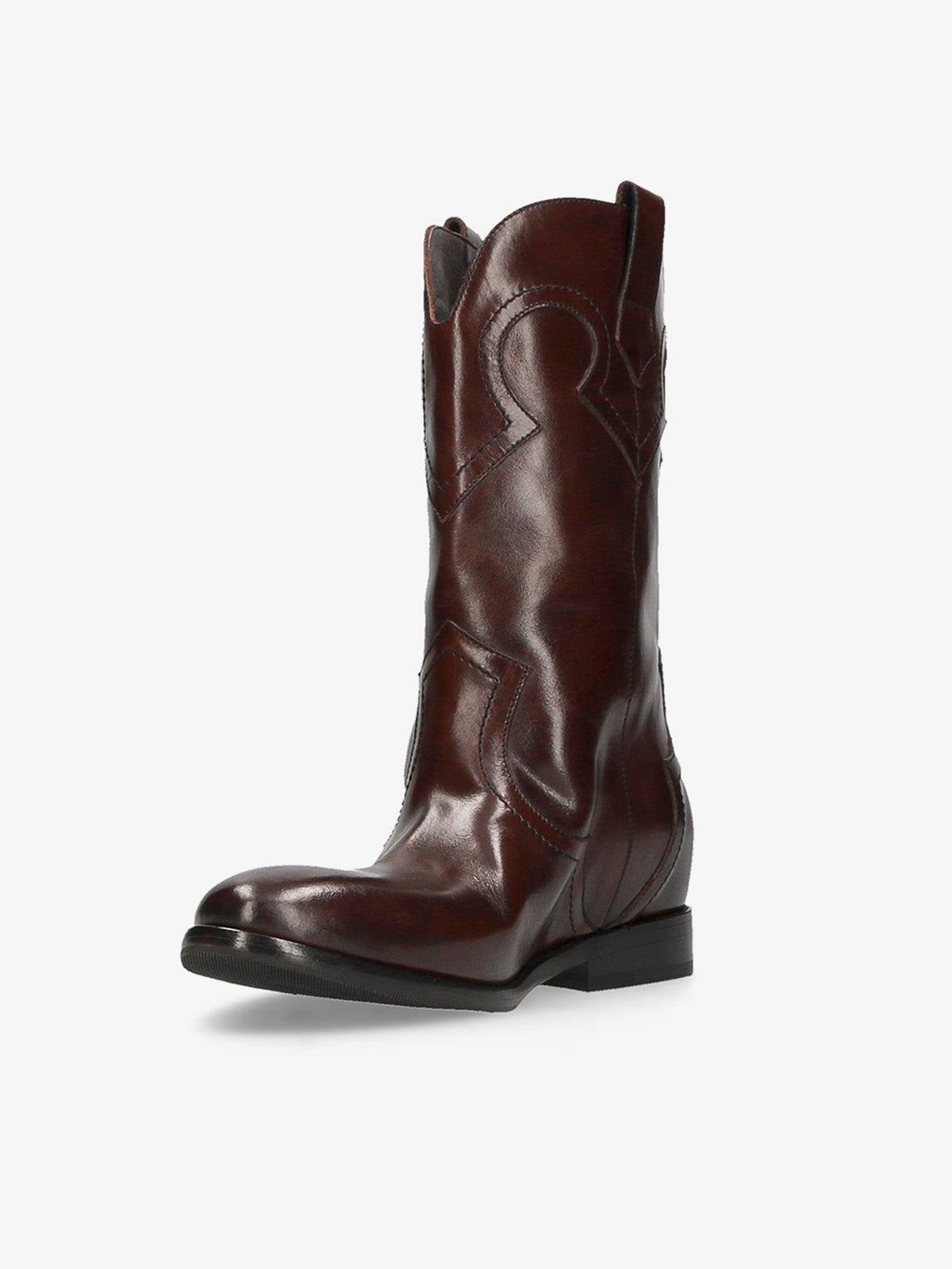 RIO DARK BROWN LEATHER COWBOY BOOT