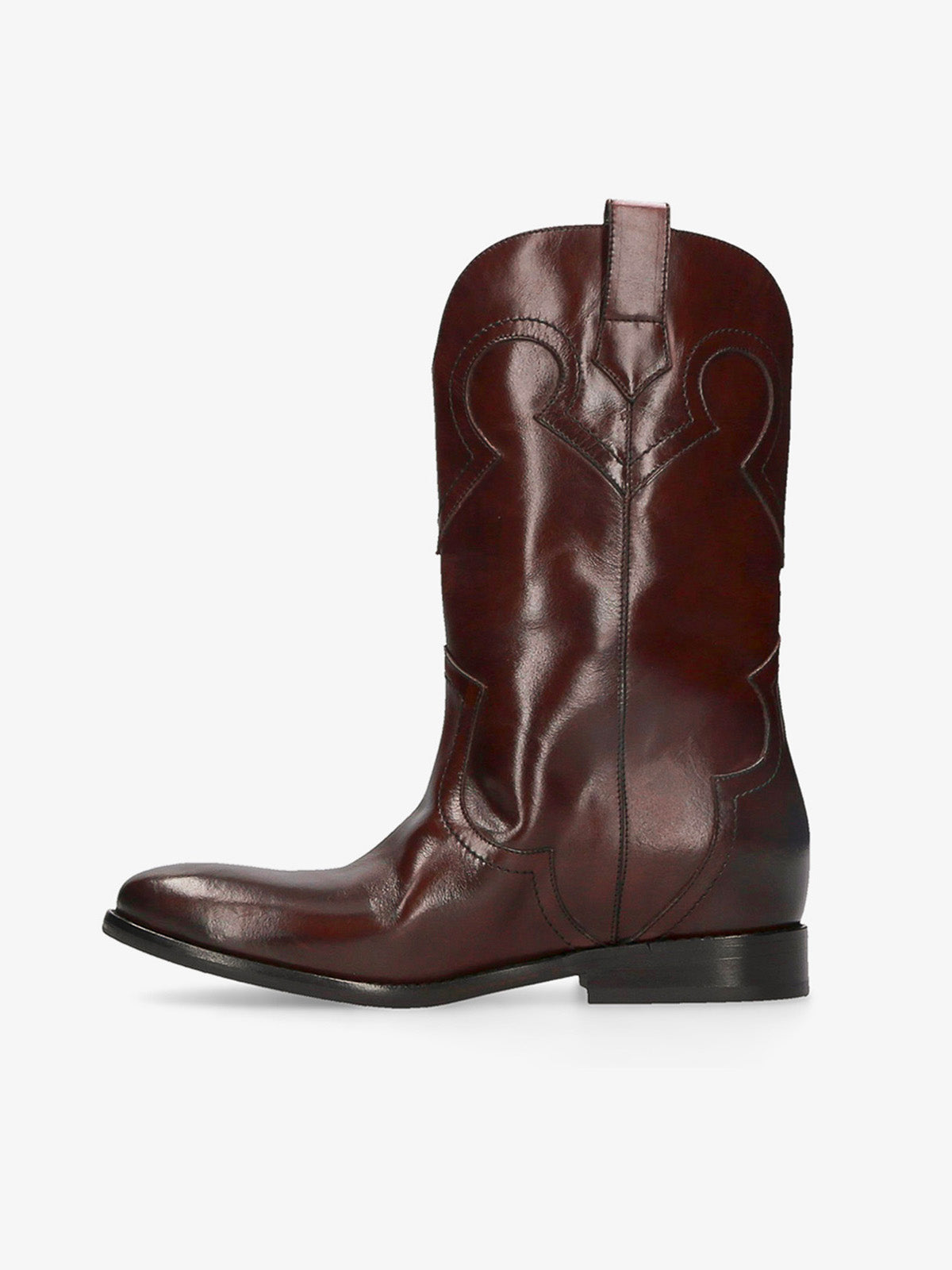 RIO DARK BROWN LEATHER COWBOY BOOT