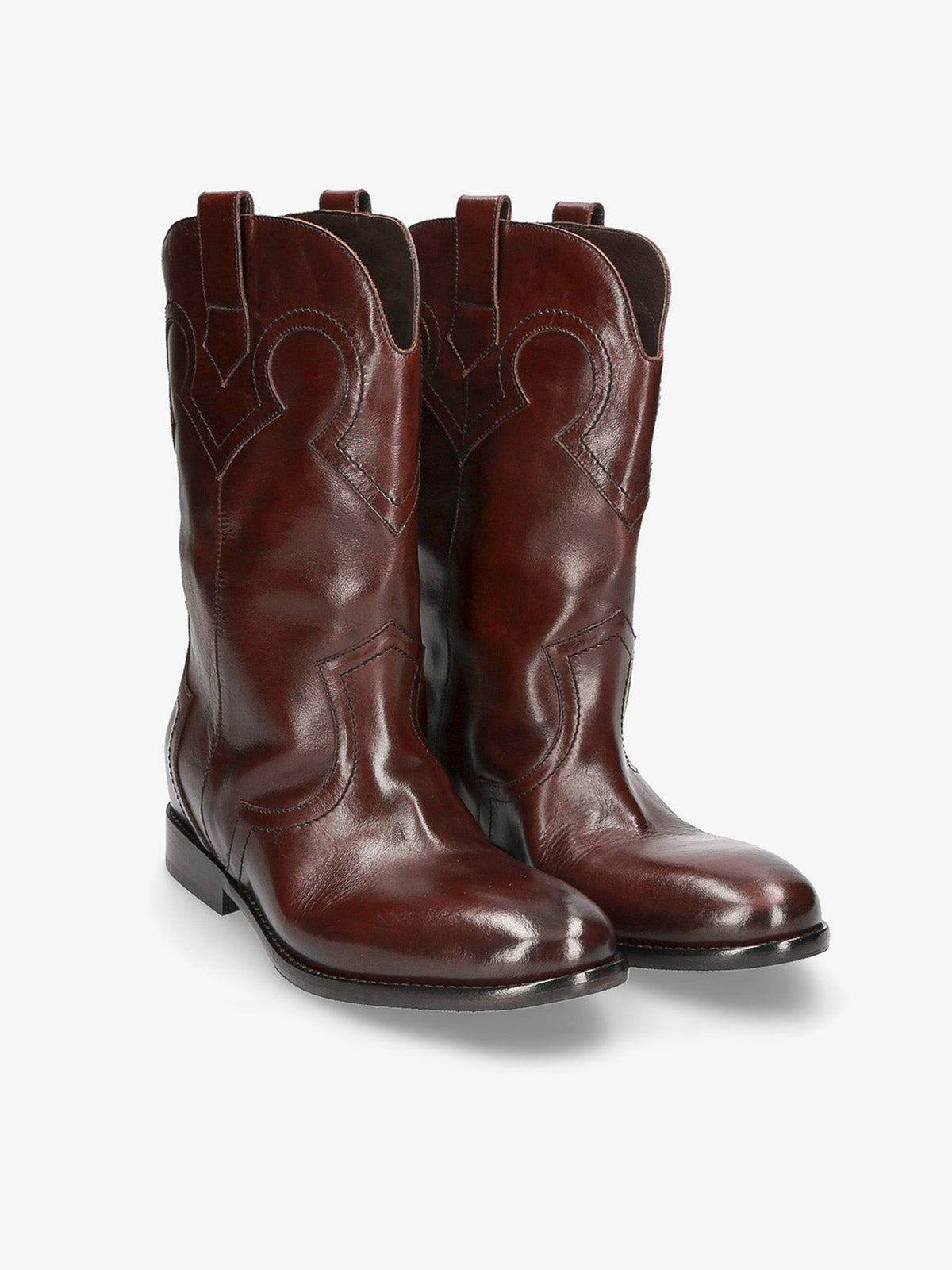 RIO DARK BROWN LEATHER COWBOY BOOT