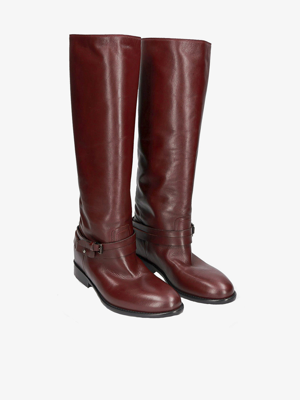 REINS STIVALE TEXANO IN PELLE  BORDEAUX