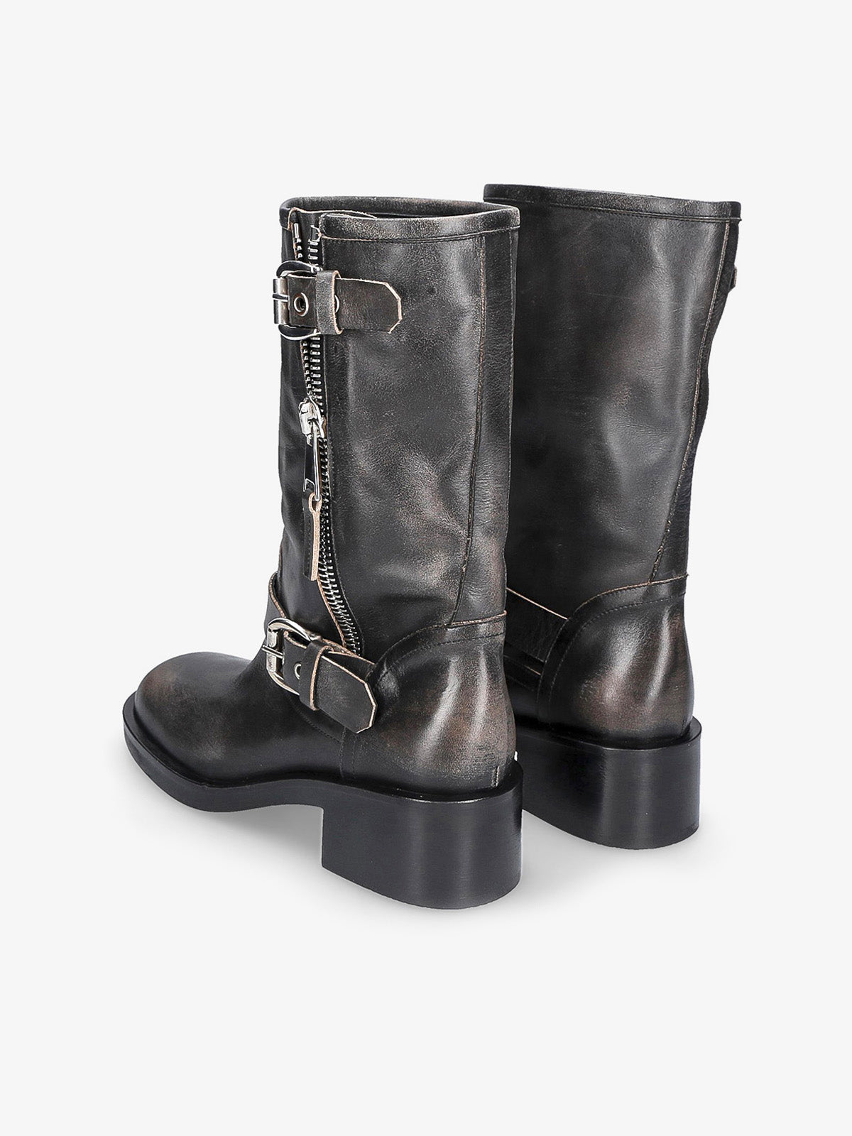 ROAD HALF CALF BIKER ANKLE BOOT