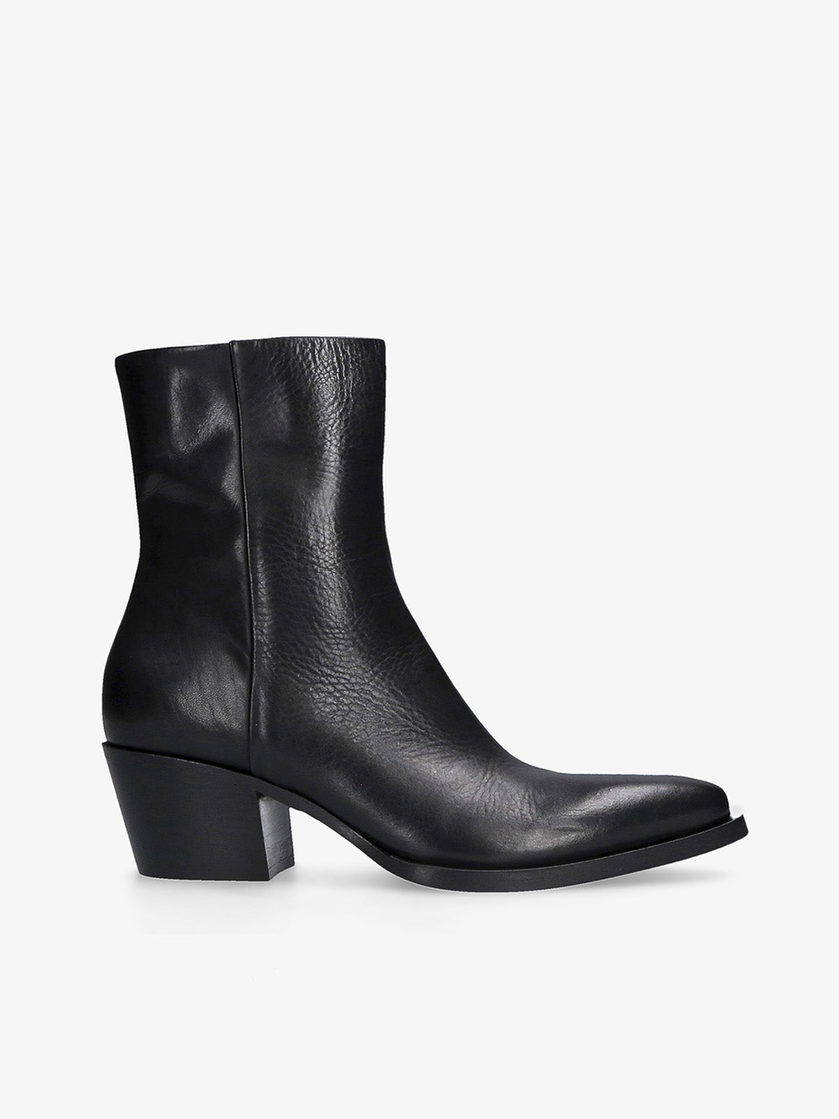 FIX BLACK LEATHER ANKLE BOOT