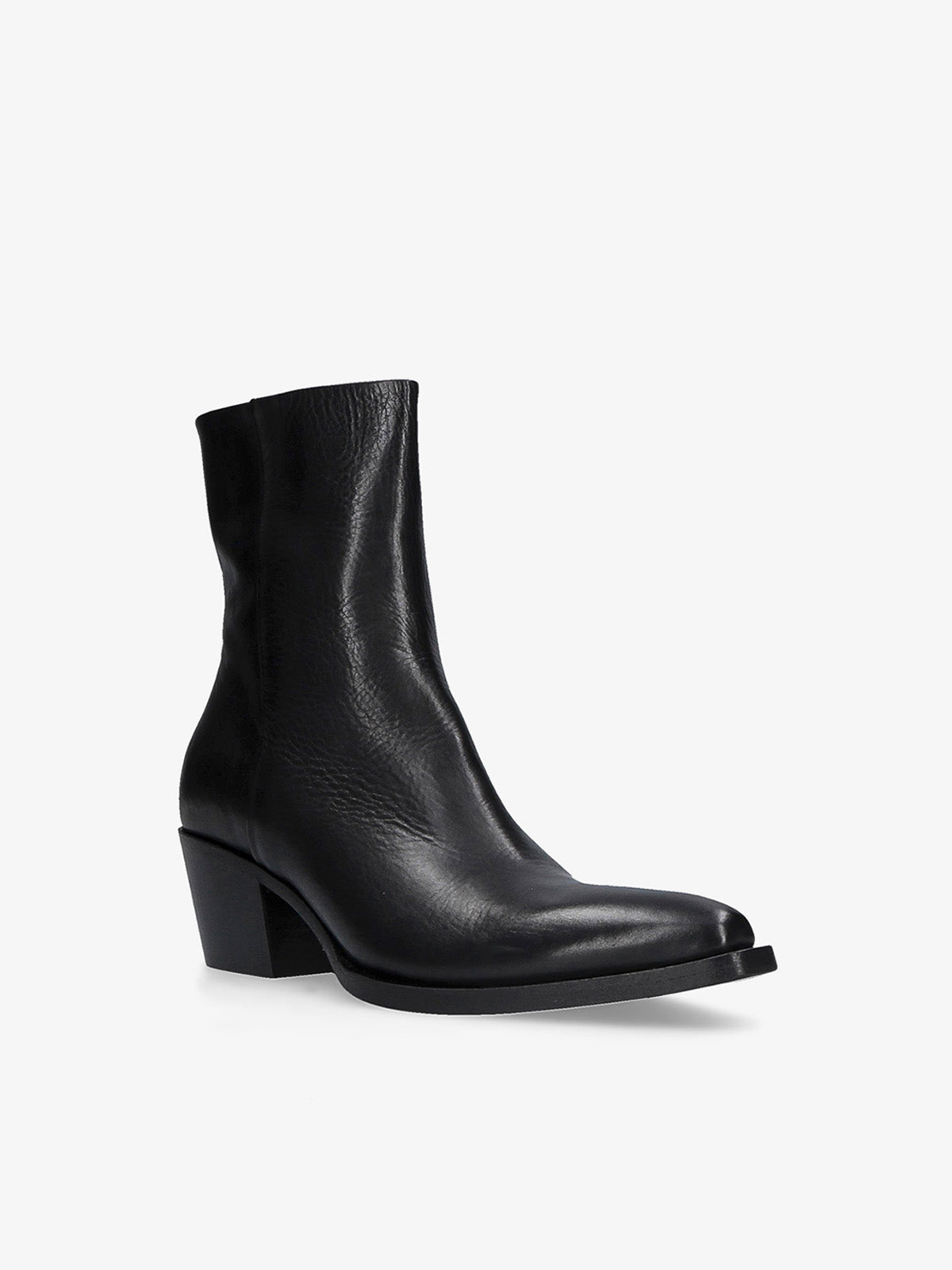 FIX BLACK LEATHER ANKLE BOOT