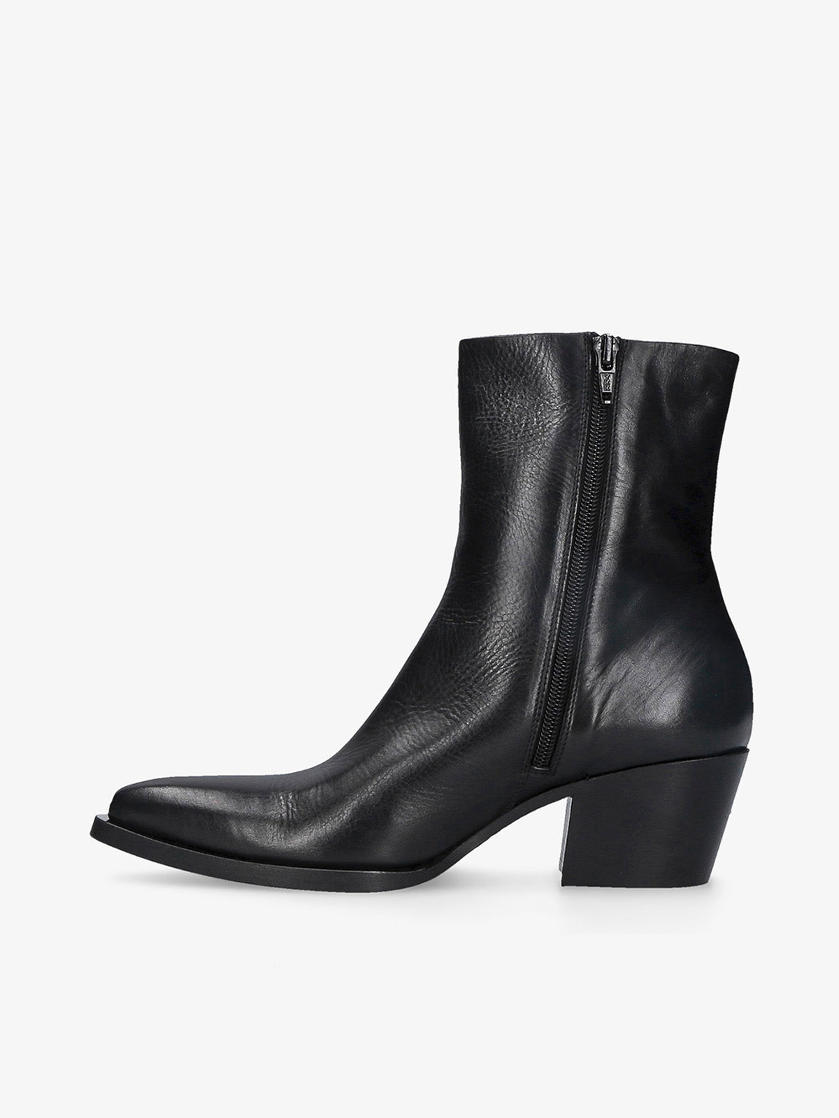 FIX BLACK LEATHER ANKLE BOOT