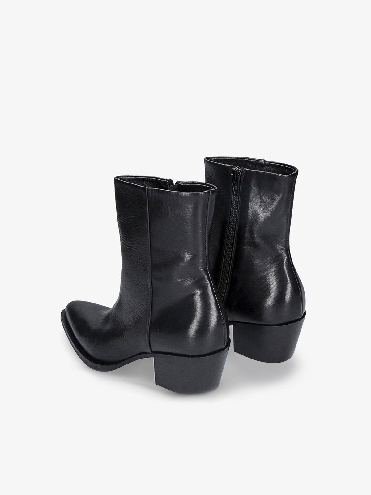 FIX BLACK LEATHER ANKLE BOOT