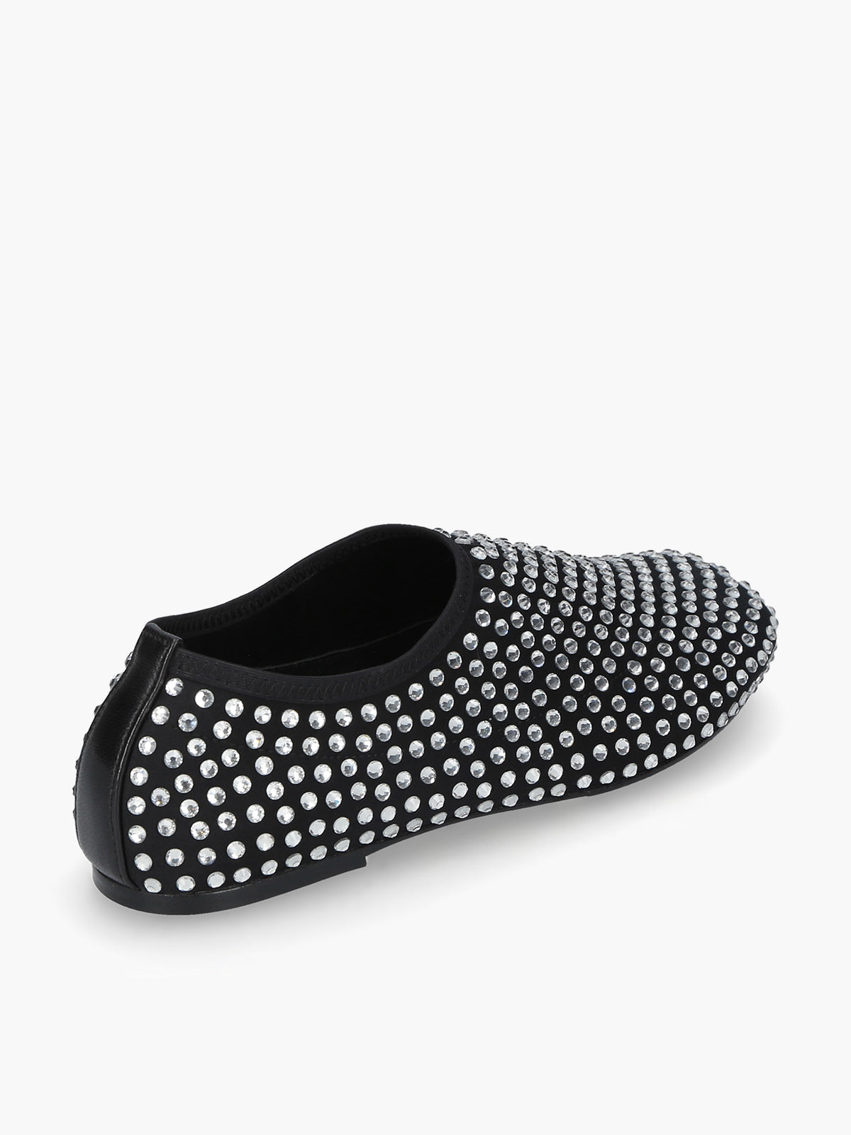 Strategia Shoes Lady Rhinestone Ballerina Black Crystal