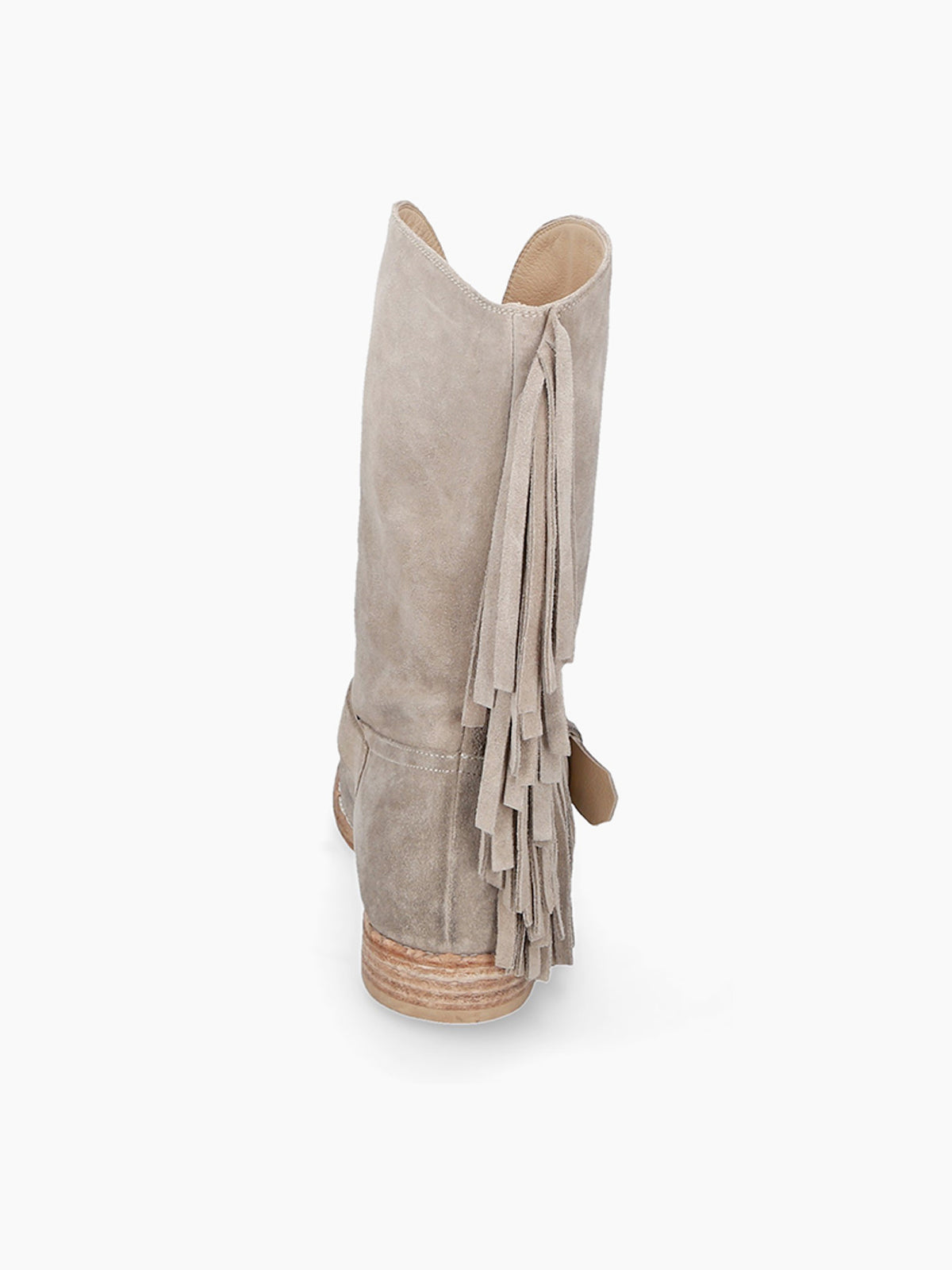 Roby Brown Fringe Tube Western Ankle Boot