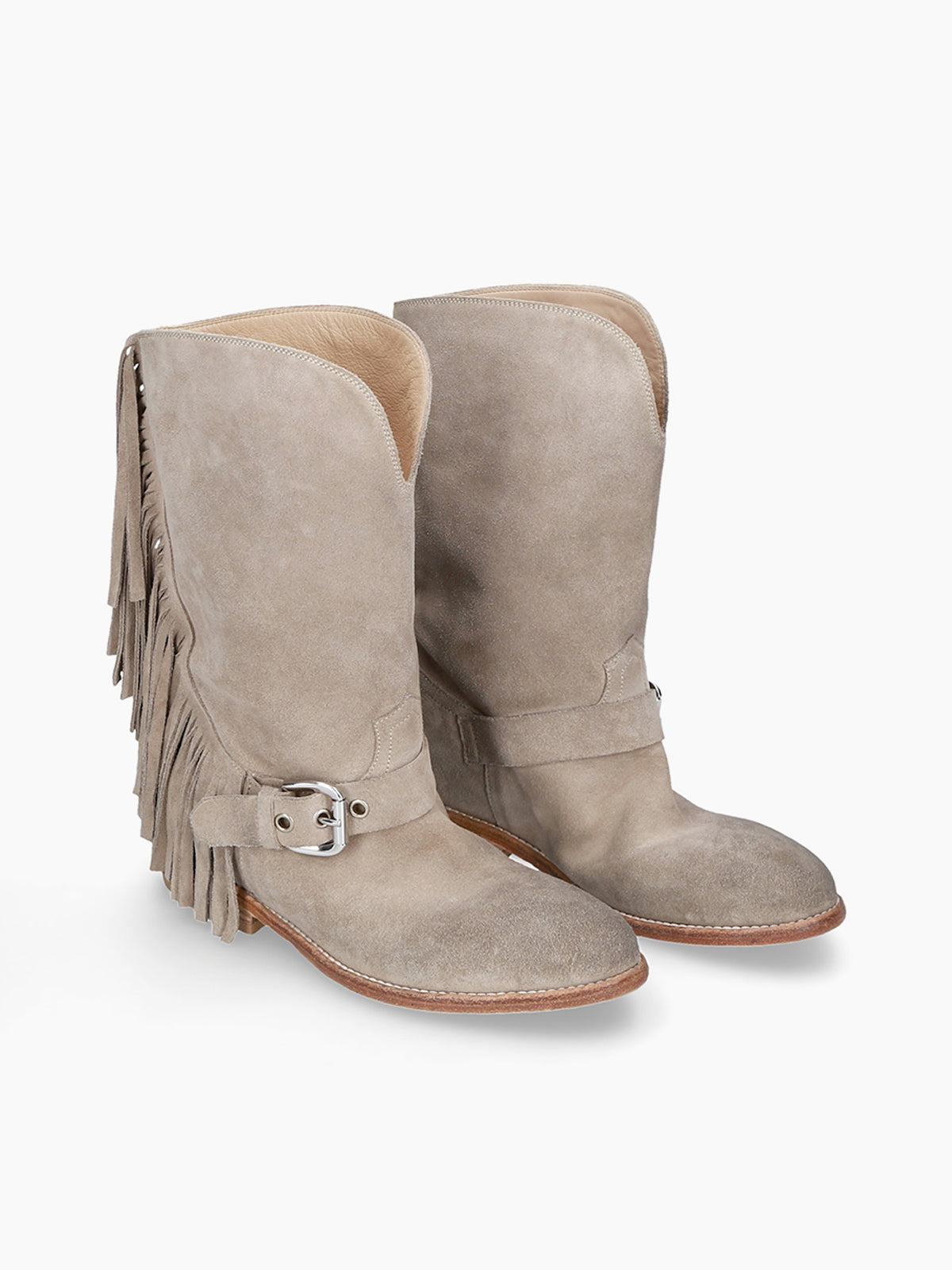 Roby Brown Fringe Tube Western Ankle Boot