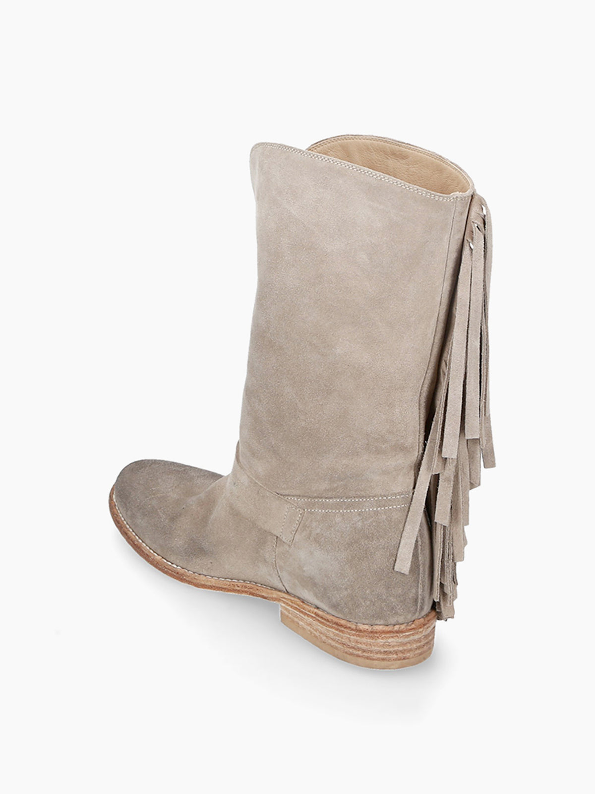 Roby Brown Fringe Tube Western Ankle Boot