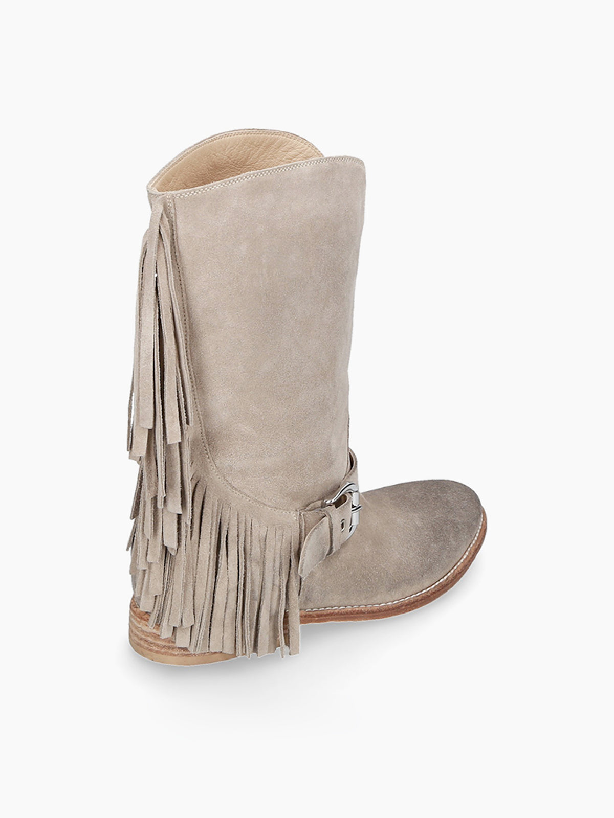 Roby Brown Fringe Tube Western Ankle Boot