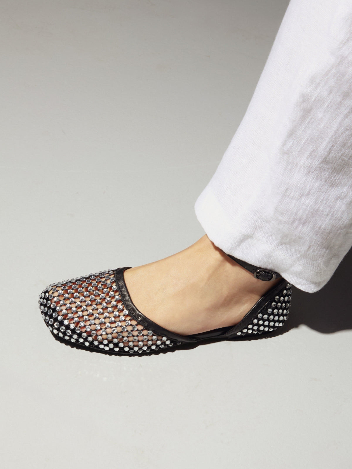 フラットシューズ Strategia SS25 BALLERINE RETE STRASS (R11 BLACKCRY) Strategia SS25 BALLERINE RETE STRASS (R11 BLACKCRY