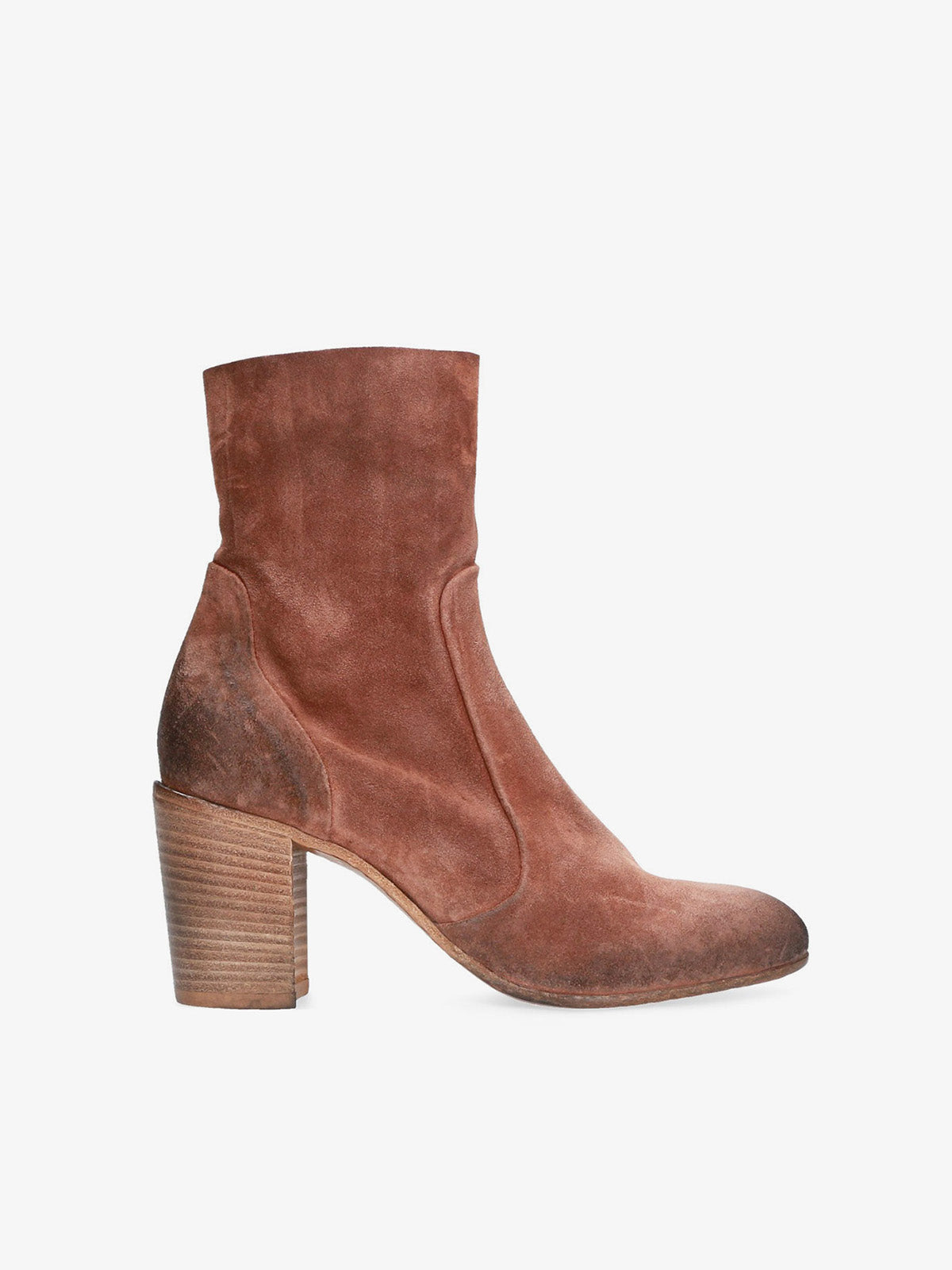 Leather suede ankle boot