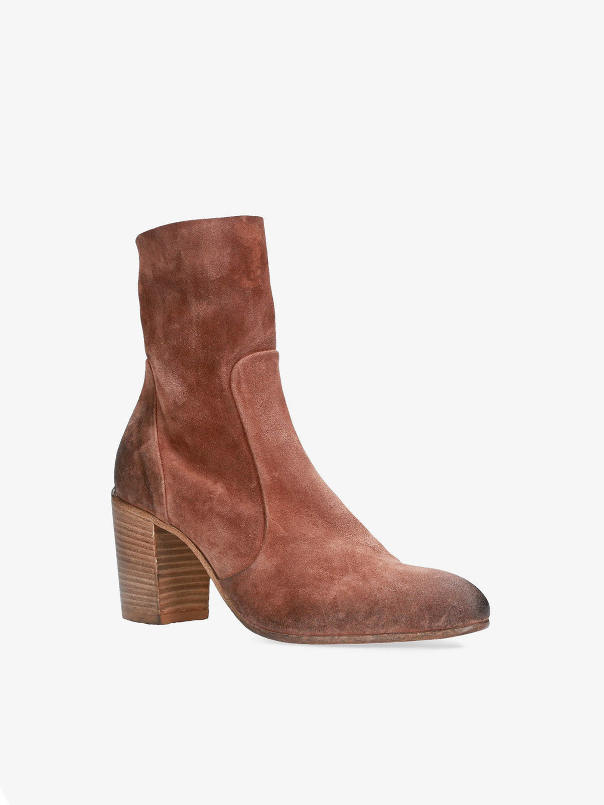 Leather suede ankle boot