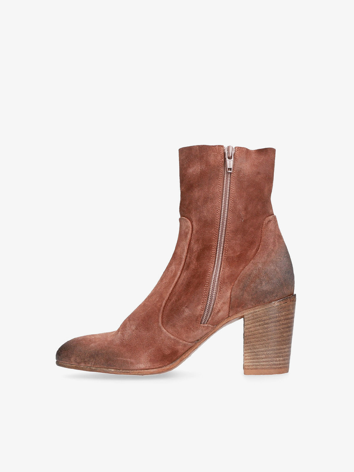 Leather suede ankle boot