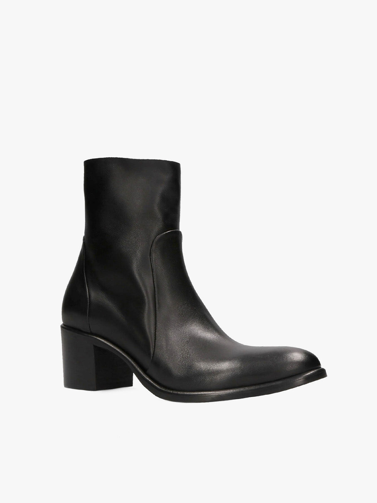 Black Leather Ankle Boots