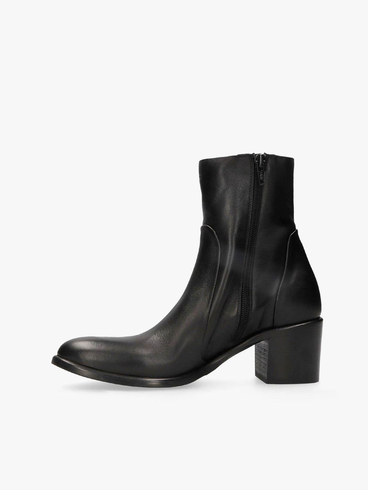 Black Leather Ankle Boots