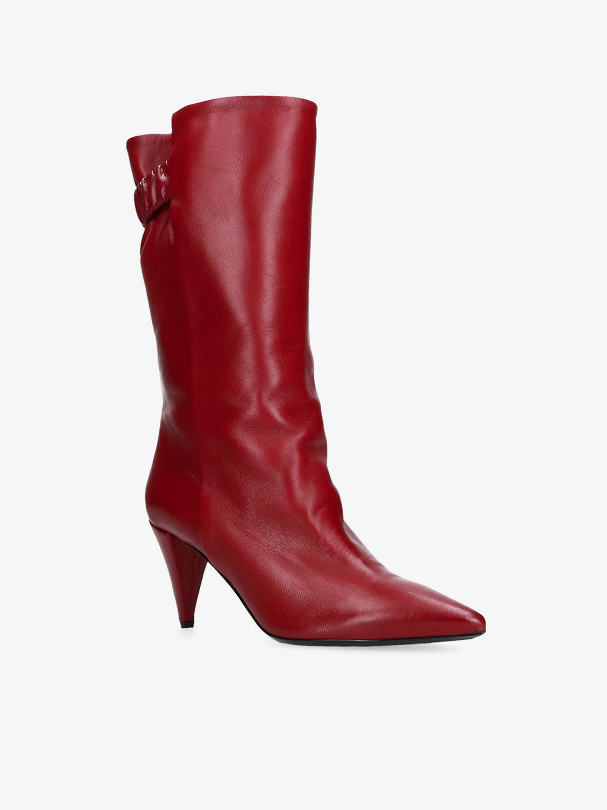 RED LEATHER BOOTS