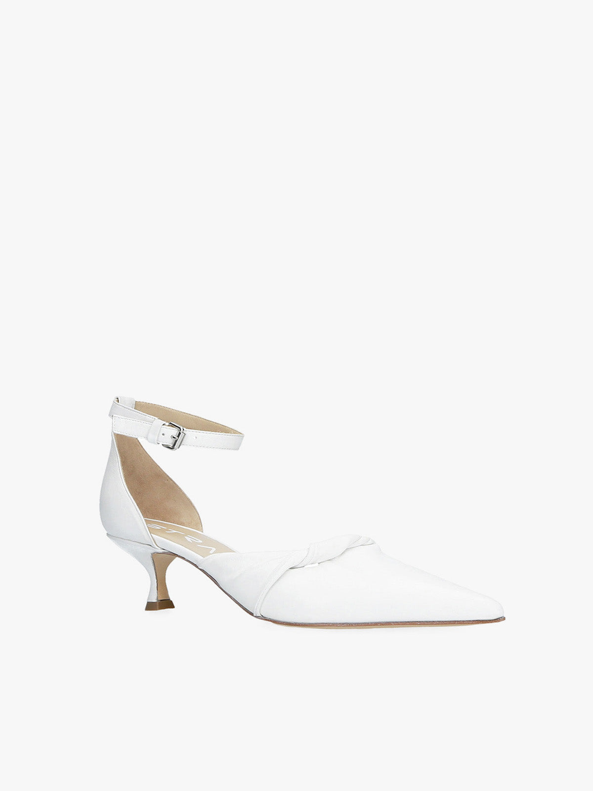 White decolleté with ankle strap