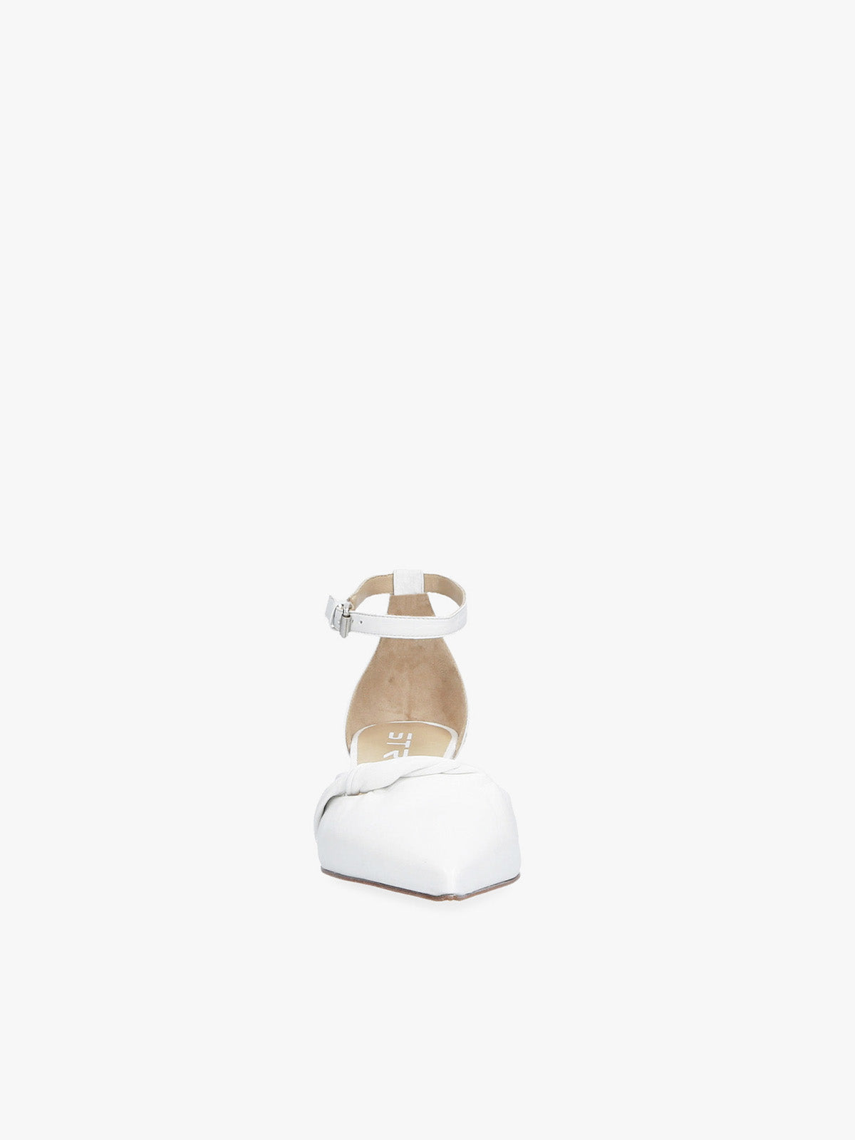 White decolleté with ankle strap