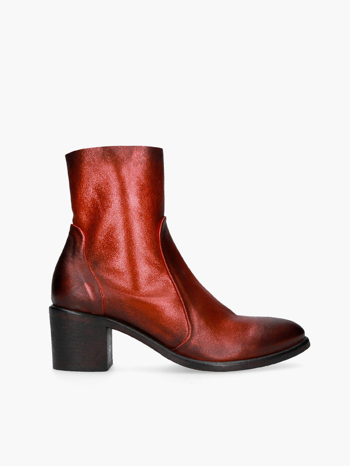 Metallic Red Ankleboots