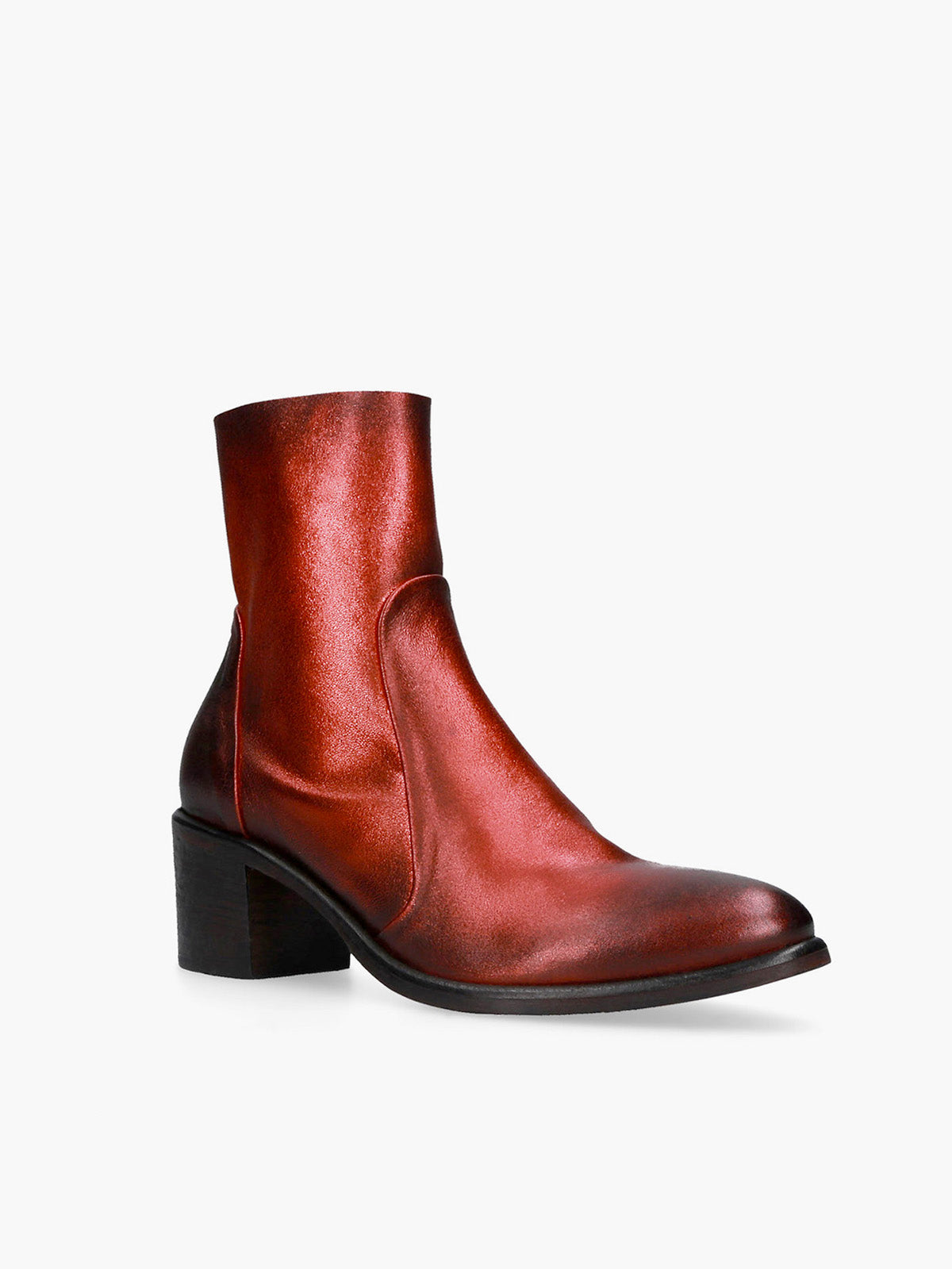 Metallic Red Ankleboots