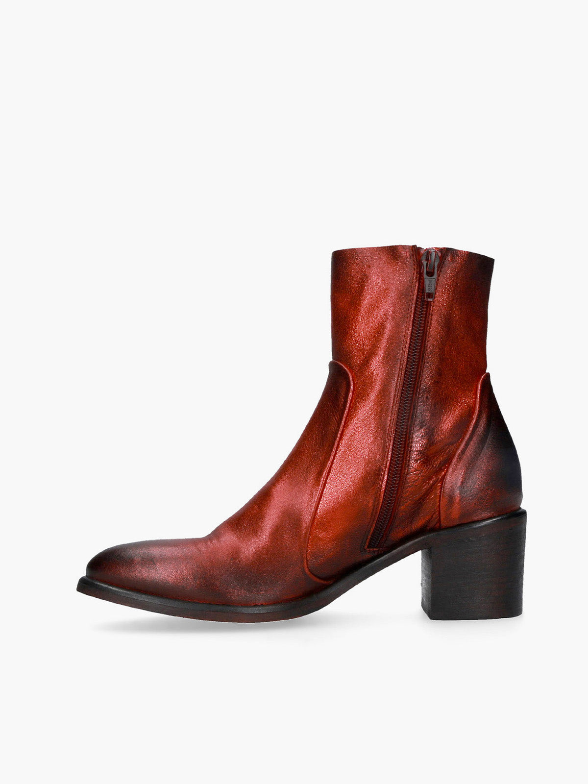 Metallic Red Ankleboots