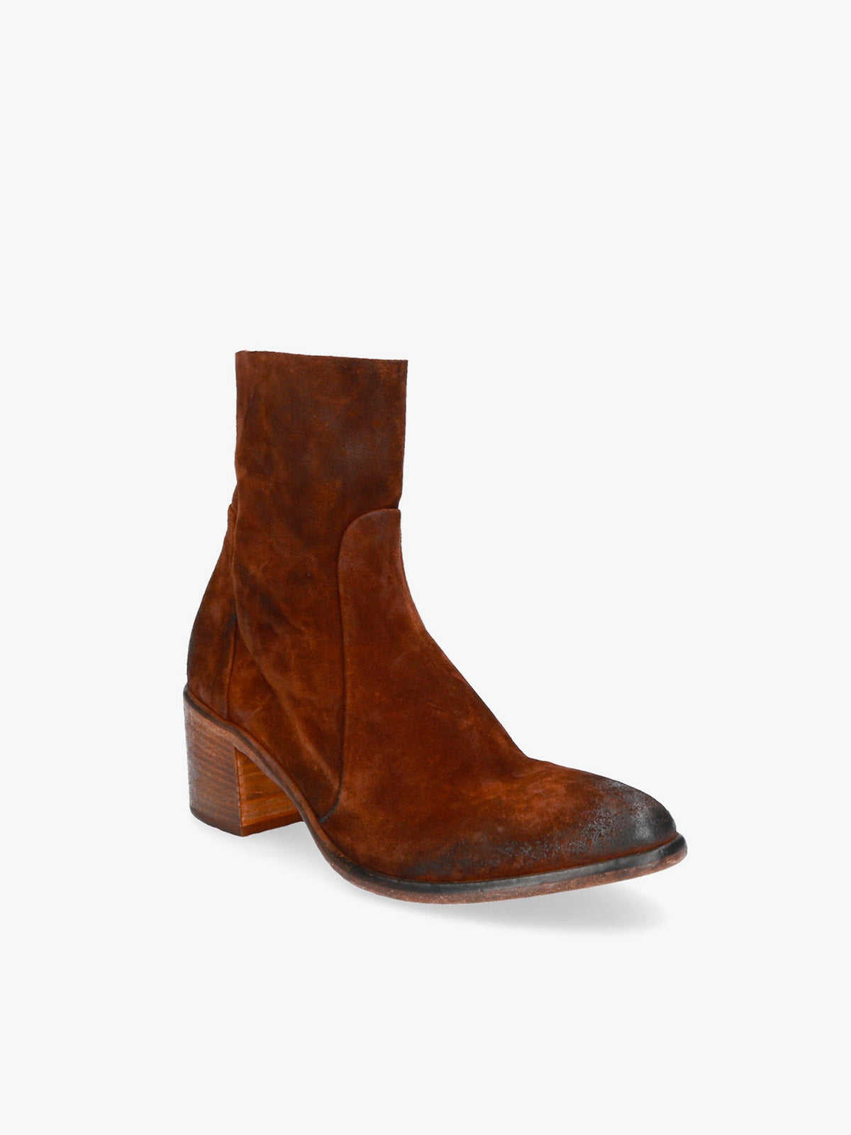 Brown suede ankle boot