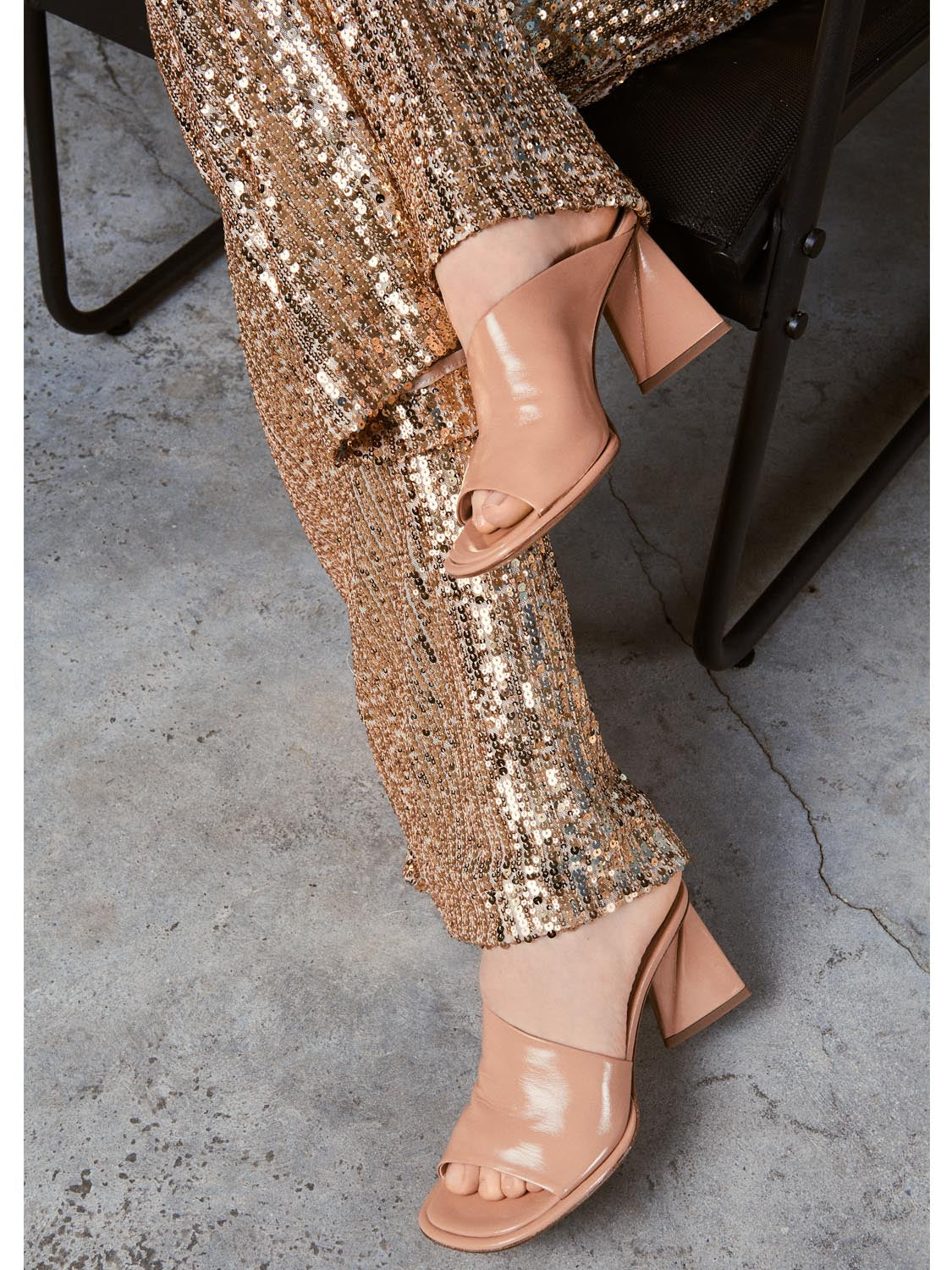 Nude Color Mules Sandal A5172 - Strategia Shoes